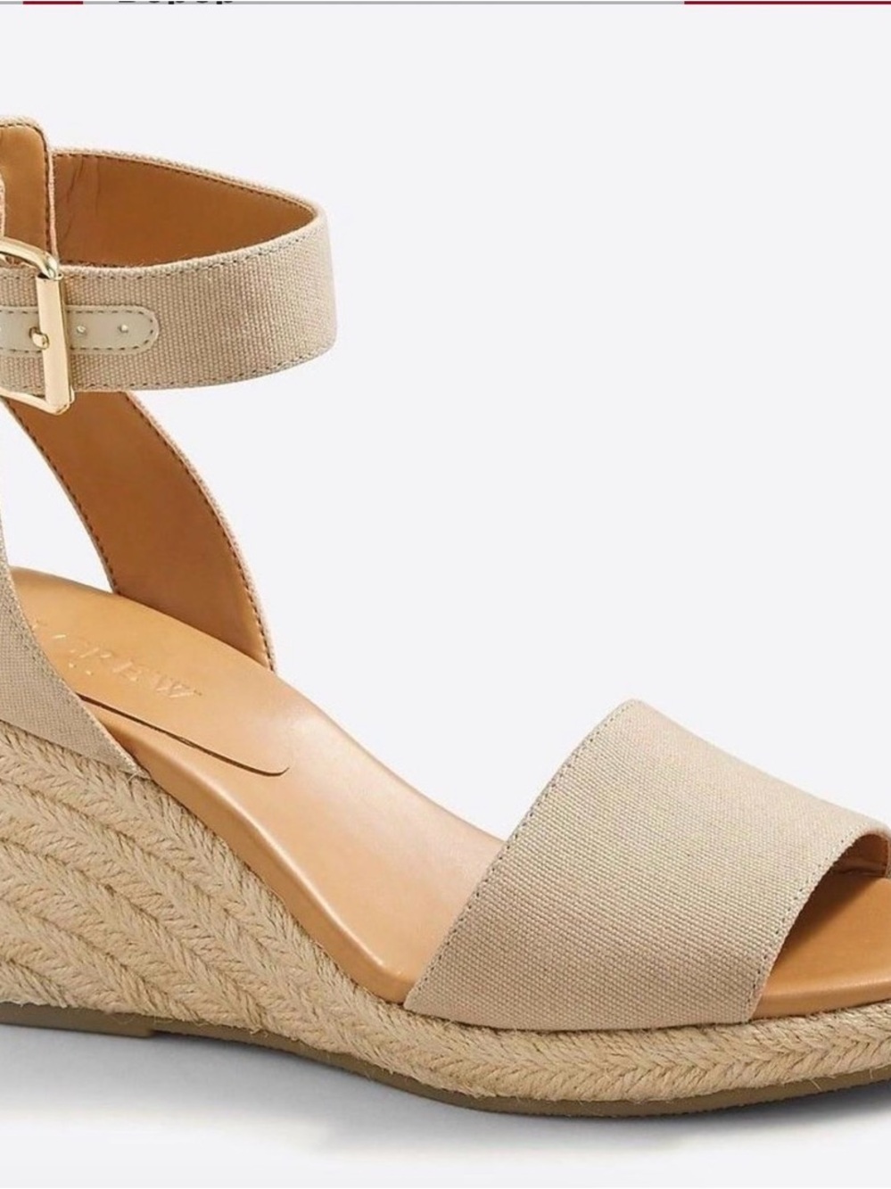 J. Crew Beige Canvas Espadrille Wedge Sandals
